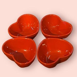 Le Creuset Stoneware Mini Heart Bowls Set of 4 (Cerise)